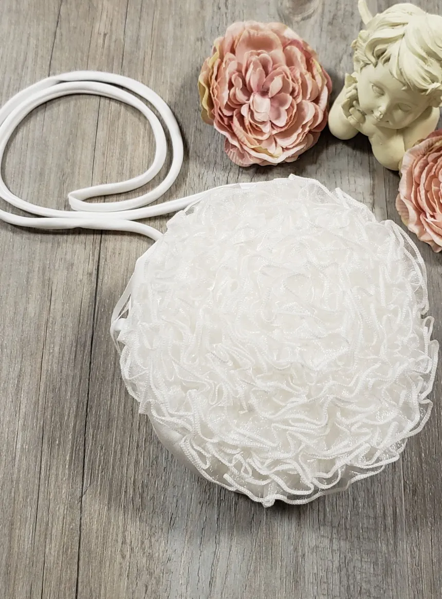 Sac mariage rond et froufrou