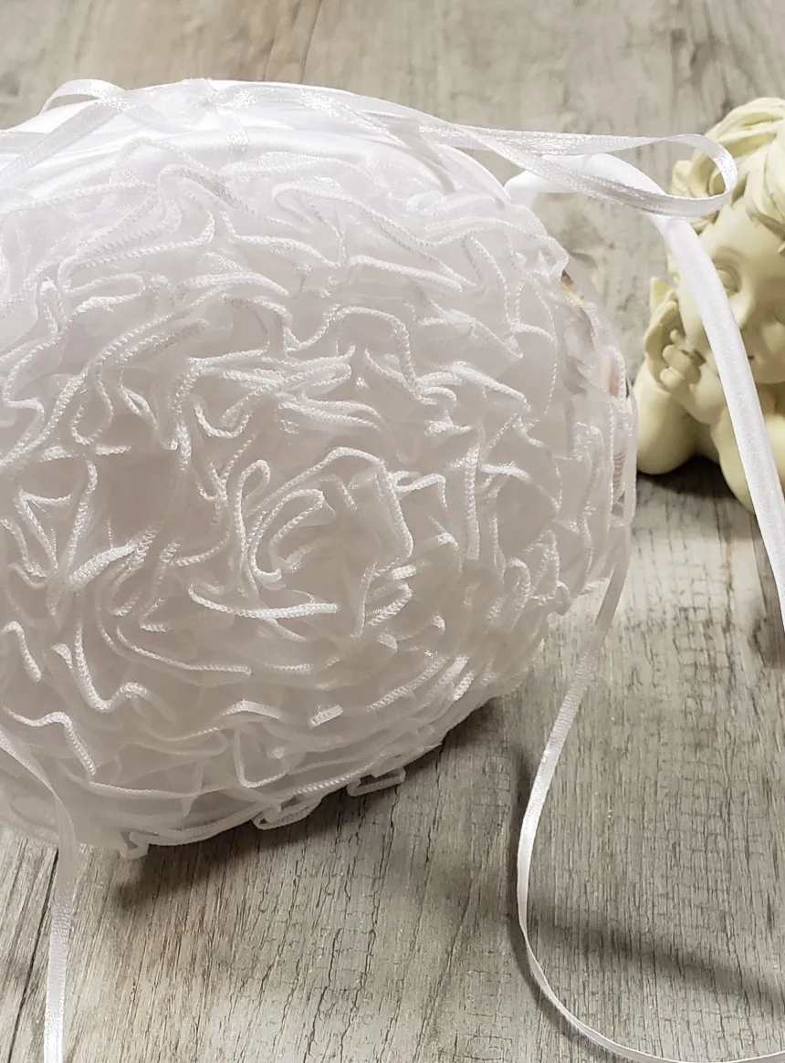 Sac mariage rond et froufrou