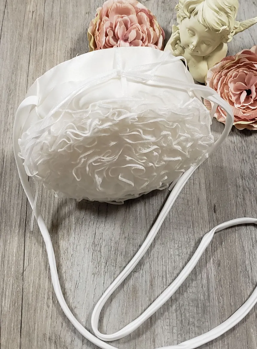 Sac mariage rond et froufrou