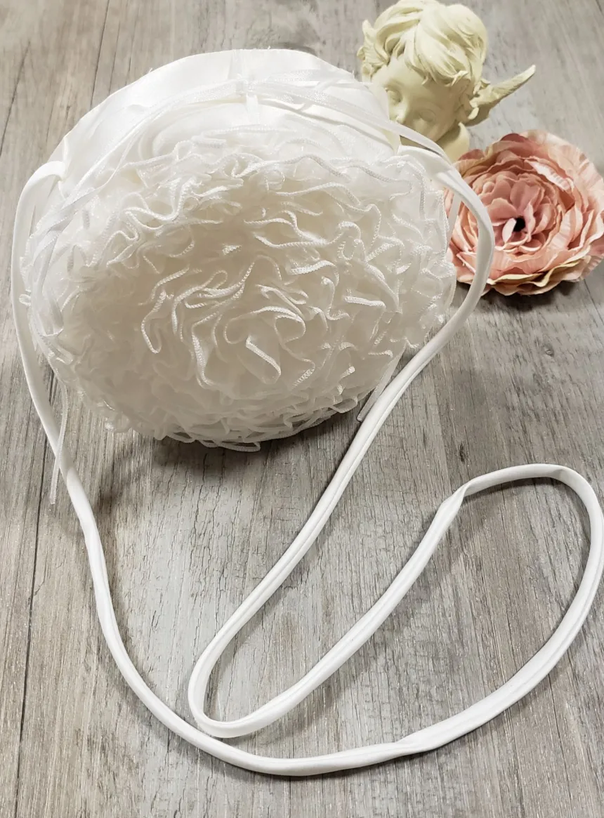 Sac mariage rond et froufrou