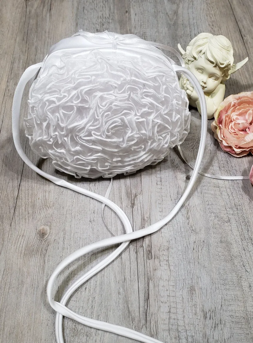 Sac mariage rond et froufrou