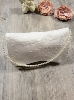 Sac pochette mariage dentelle Ivoire - Ecru