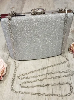 Sac Pochette rigide à paillettes femme