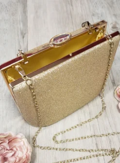 Sac Pochette rigide à paillettes femme