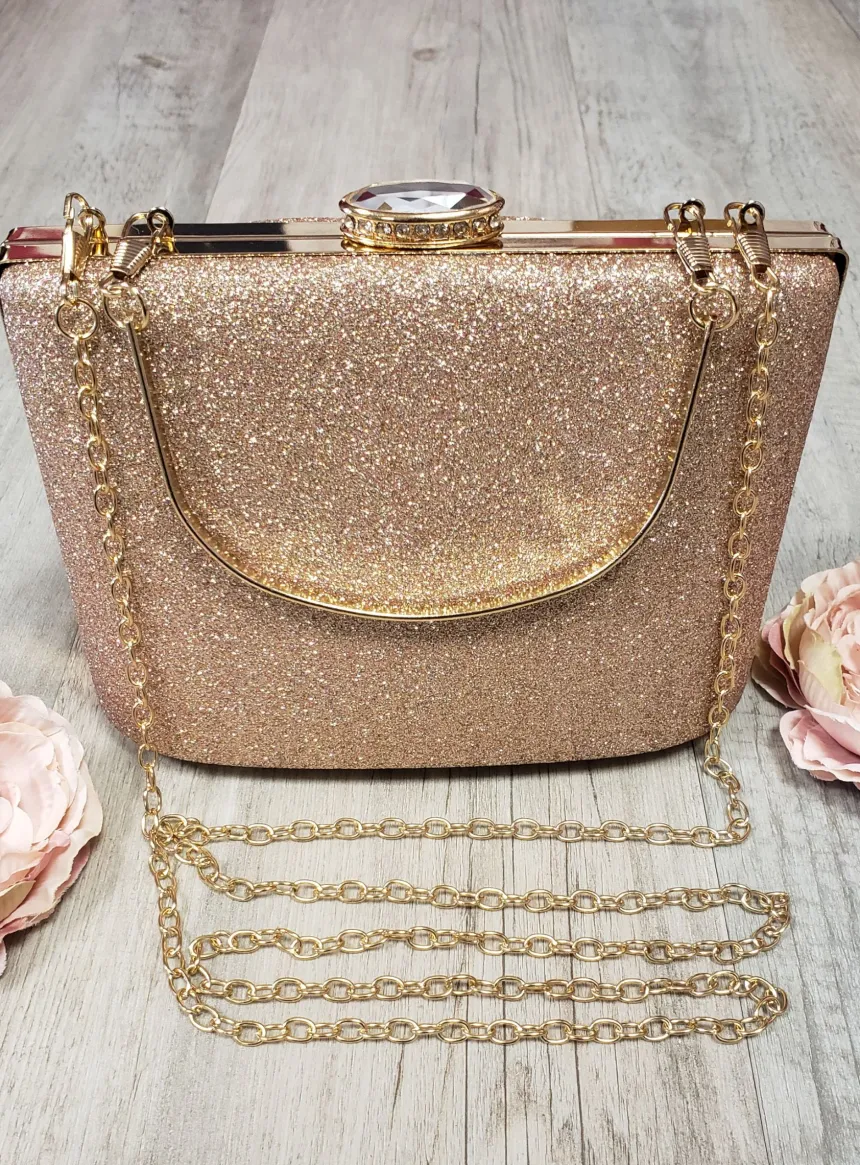 Sac Pochette rigide à paillettes femme