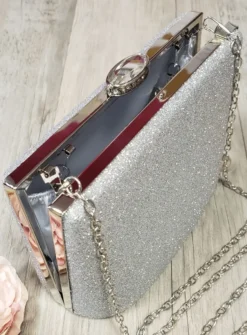 Sac Pochette rigide à paillettes femme