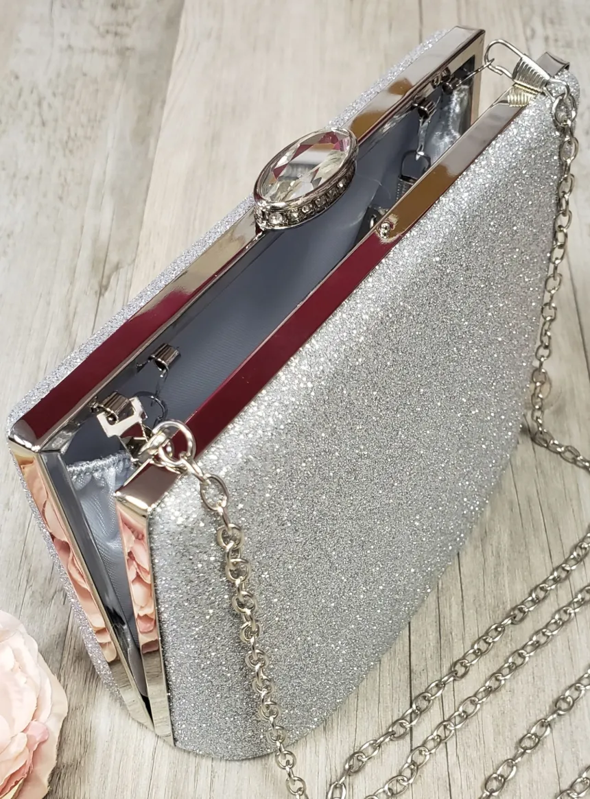 Sac Pochette rigide à paillettes femme