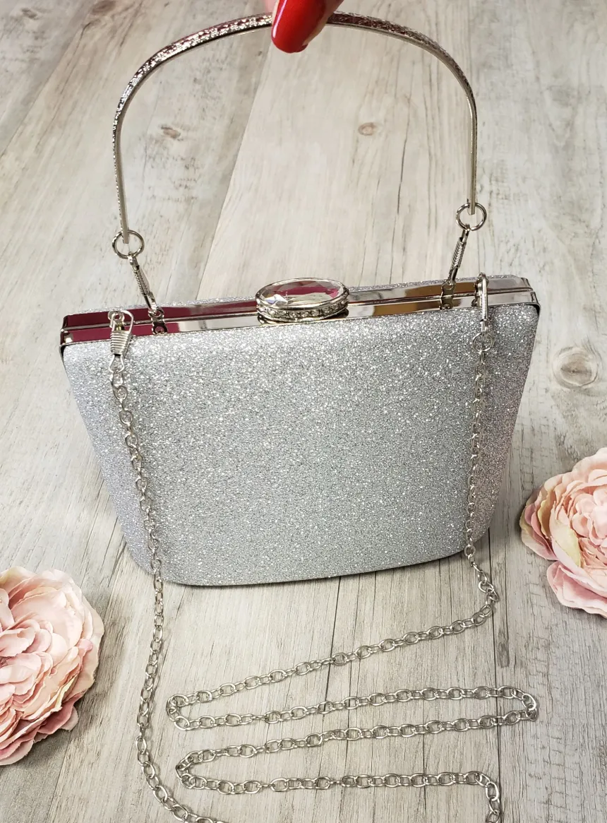 Sac Pochette rigide à paillettes femme