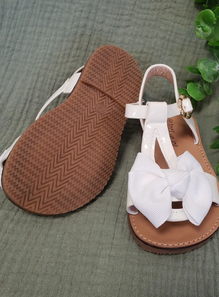 Sandales cérémonie nu-pied fille avec noeud