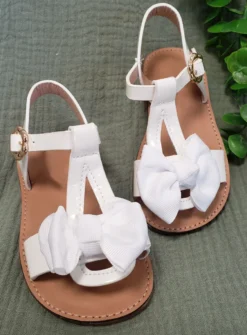 Sandales cérémonie nu-pied fille avec noeud
