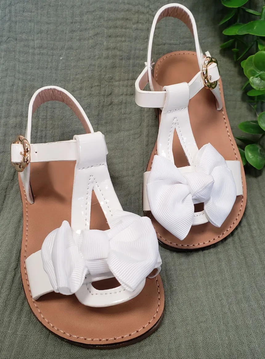 Sandales cérémonie nu-pied fille avec noeud