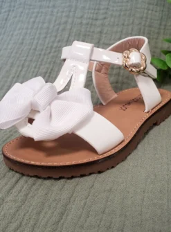 Sandales cérémonie nu-pied fille avec noeud