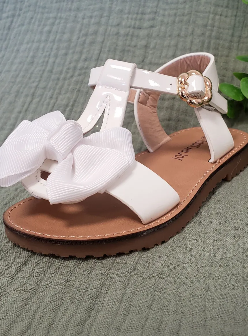Sandales cérémonie nu-pied fille avec noeud