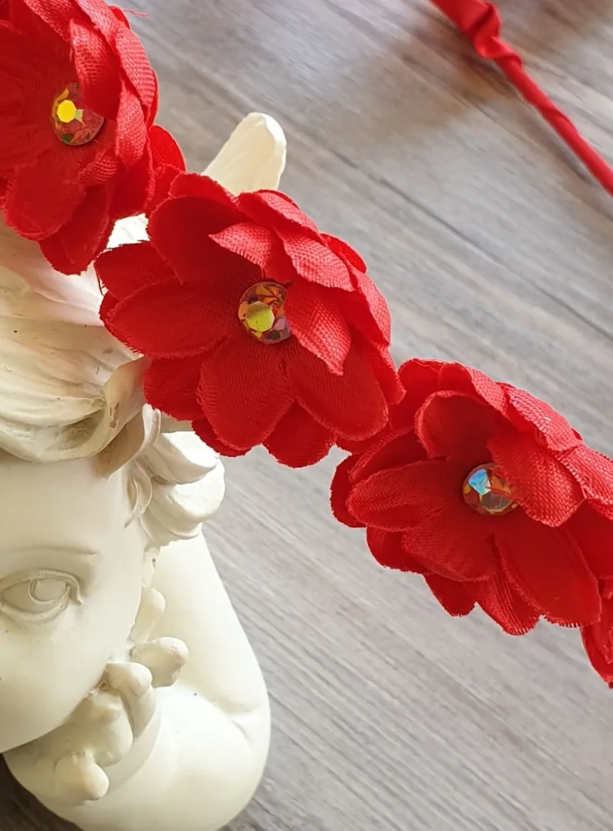 Serre tête bandeau fleurs et strass