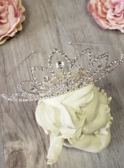 Serre tête diadème princesse avec strass Gris argent