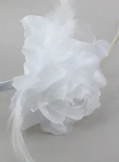 Serre tête en satin pour cérémonie Blanc