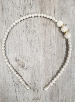 Serre tête à perles Ivoire - Ecru
