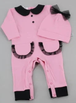 Set bébé fille : combinaison + bonnet