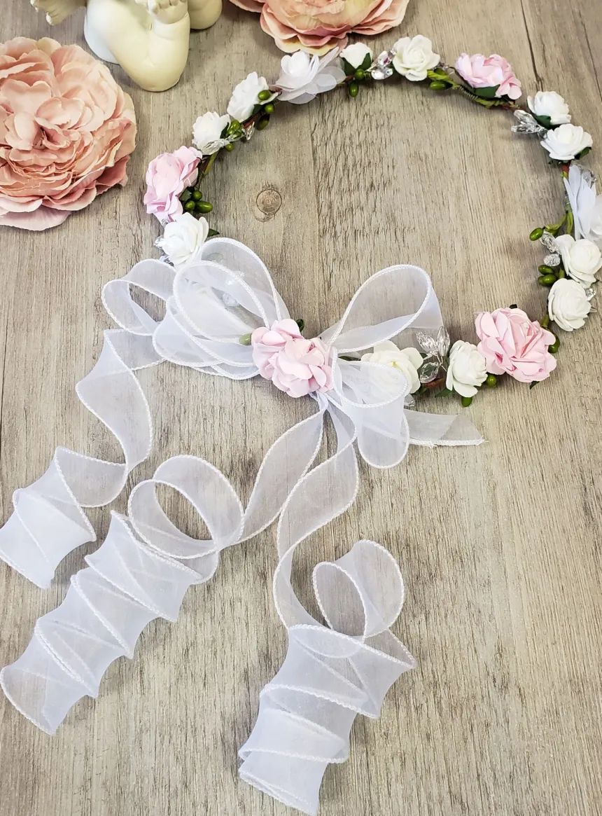 Set Communion 4 pièces rose et blanc Blanc