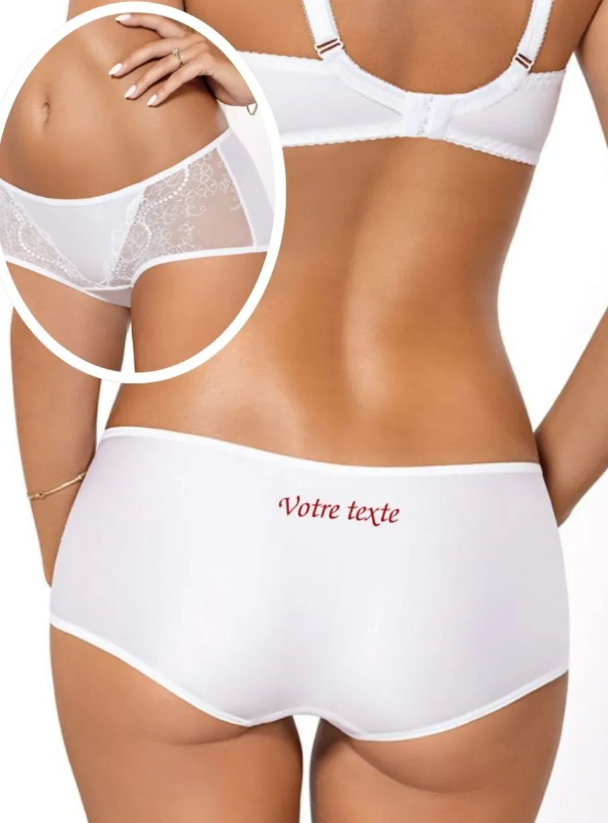 Shorty blanc dentelle chic Athina