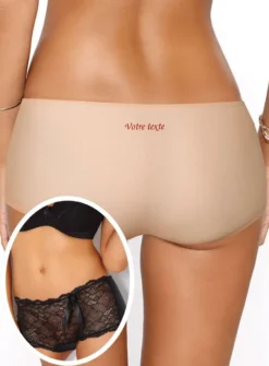 Shorty uni et dentelle Collection Vesta