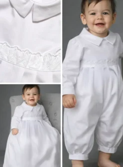 Tenue de baptême Garçon combinaison et tablier
