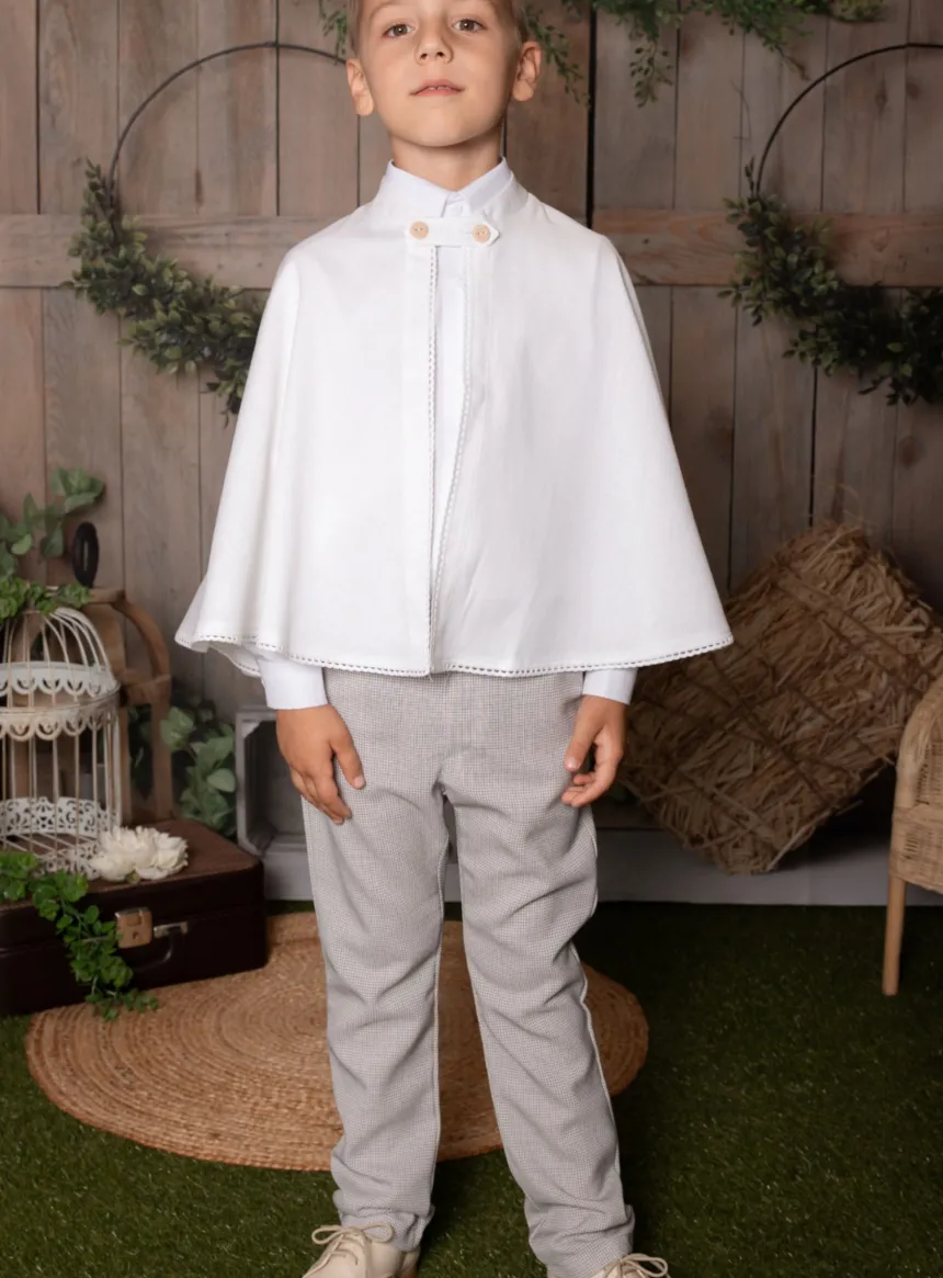 Tenue de communion Antoine avec cape en lin