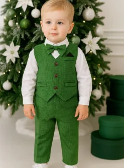 Tenue de cérémonie petit garçon verte
