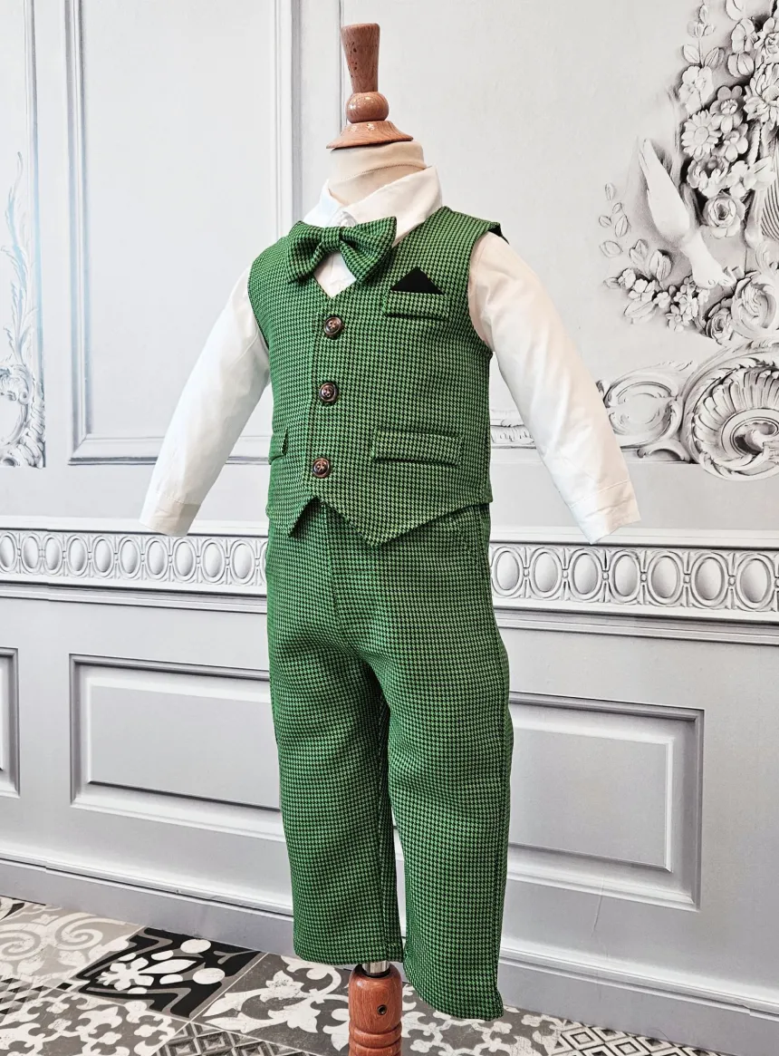 Tenue de cérémonie petit garçon verte
