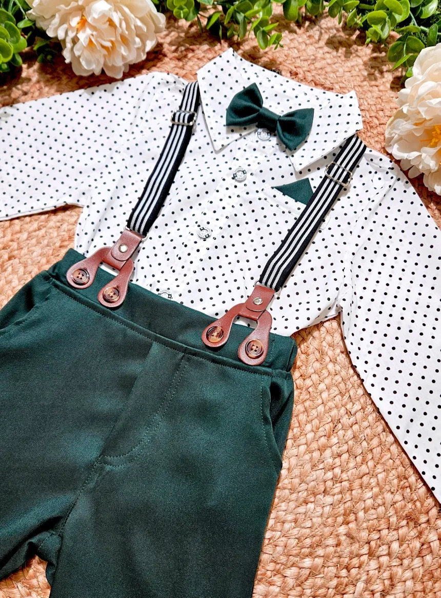 Tenue de cérémonie petit garçon vert sapin