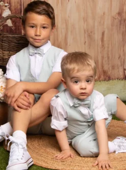 Tenue de cérémonie vert pastel garçon été Collection Songe
