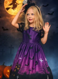 Tenue halloween Robe fille chic Chauve souris