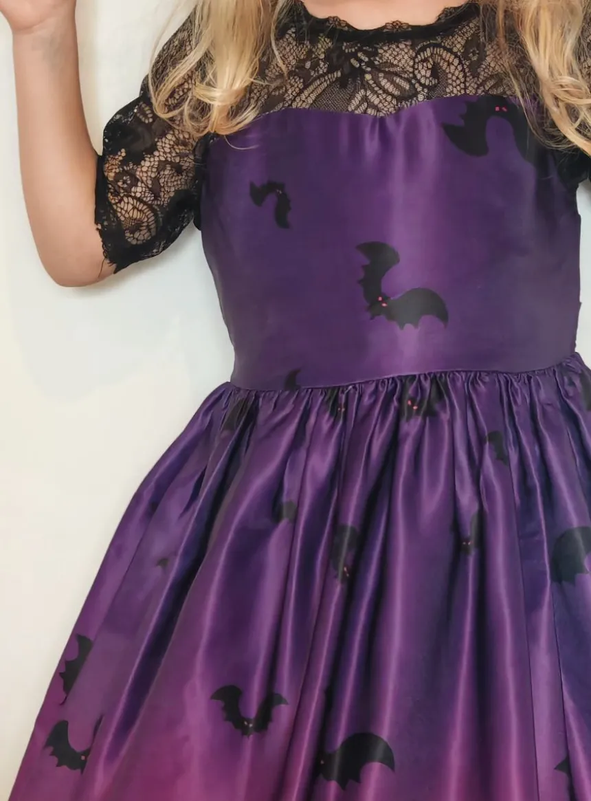 Tenue halloween Robe fille chic Chauve souris