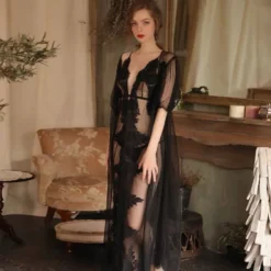 Tenue nuisette de nuit longue 3 pièces
