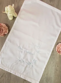 tissu de bapteme broderie Mon Baptême et Colombe