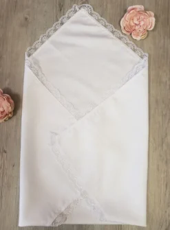 Tissu de baptême blanc motif au choix - Personnalisable Blanc