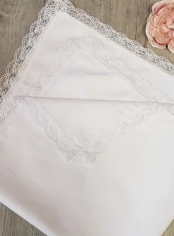Tissu de baptême blanc motif au choix - Personnalisable Blanc