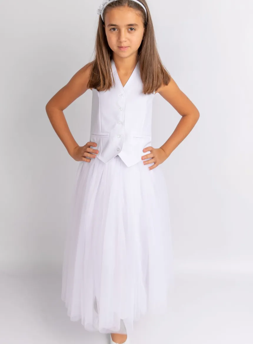Top bustier fille blanc