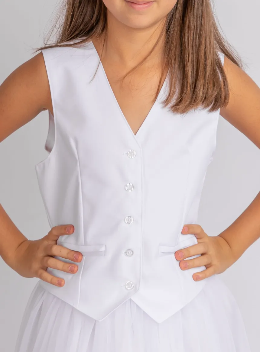 Top bustier fille blanc