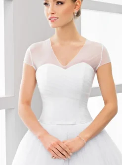 Top mariée ou soirée mousseline col V