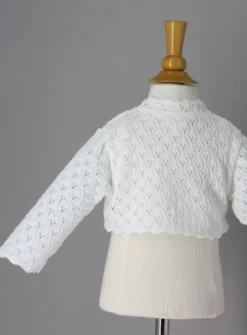 Tricot gilet bébé ou fille blanc