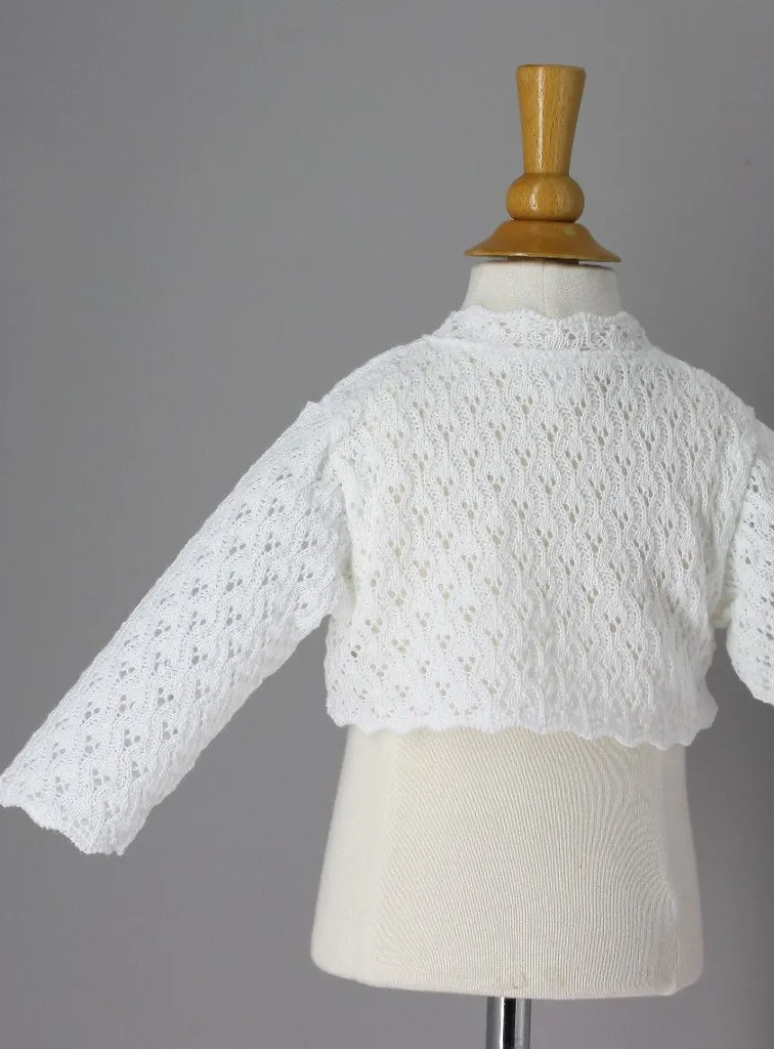 Tricot gilet bébé ou fille blanc