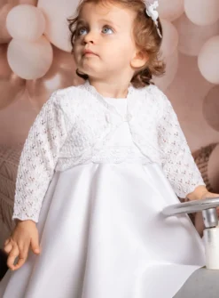 Tricot gilet bébé ou fille blanc