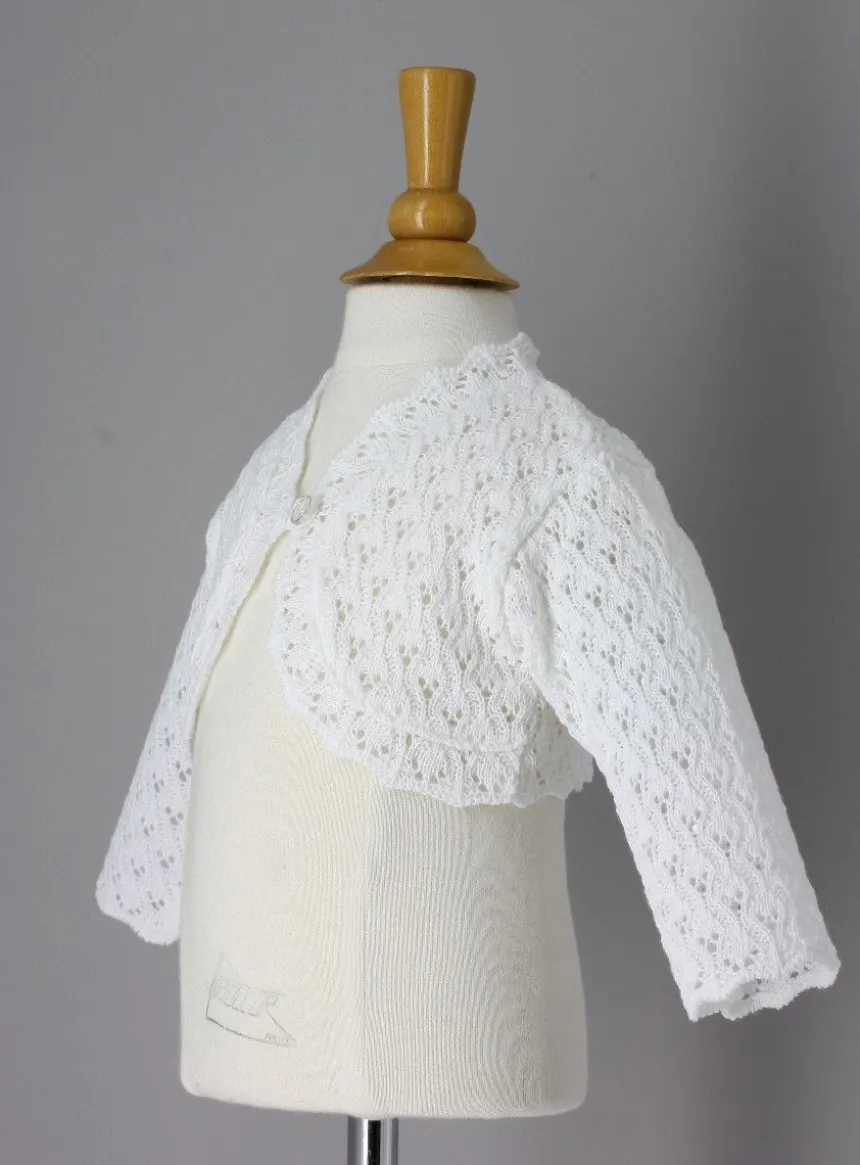 Tricot gilet bébé ou fille blanc