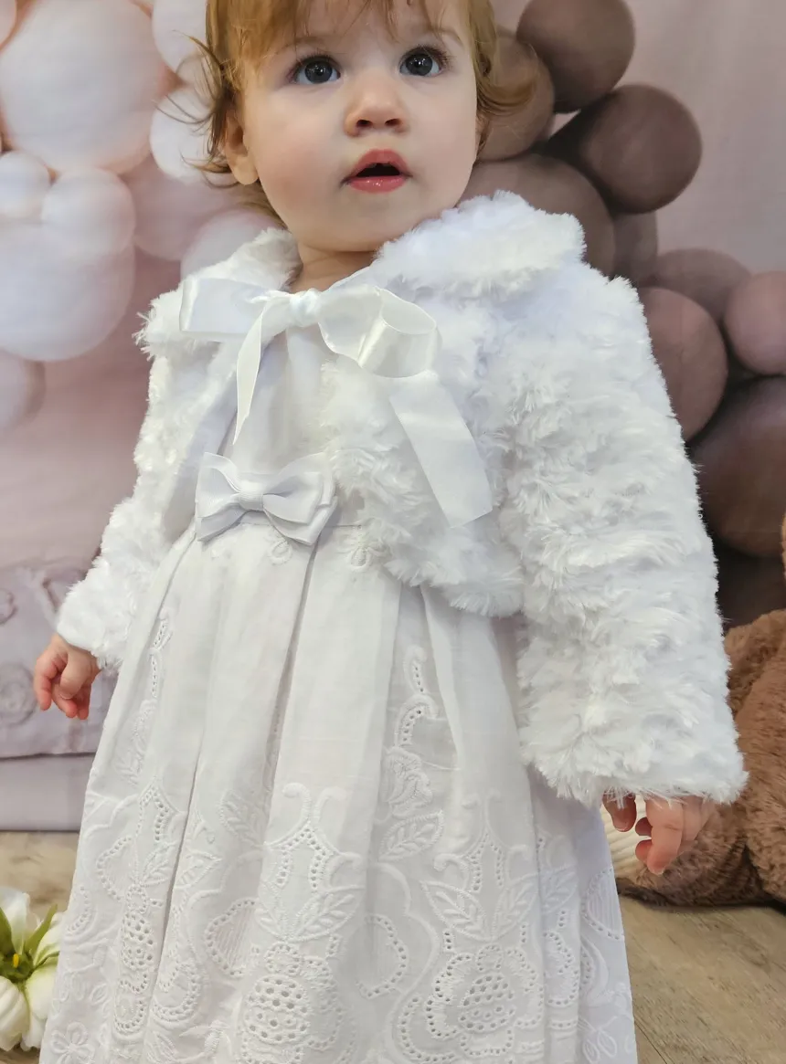 Veste blanche baptême fille