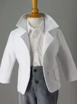 Veste blanche bébé garçon 100% coton