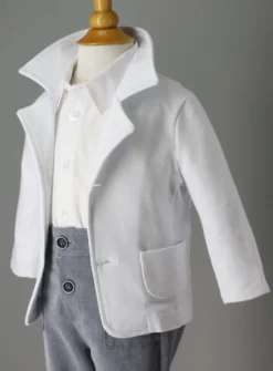 Veste blanche bébé garçon 100% coton