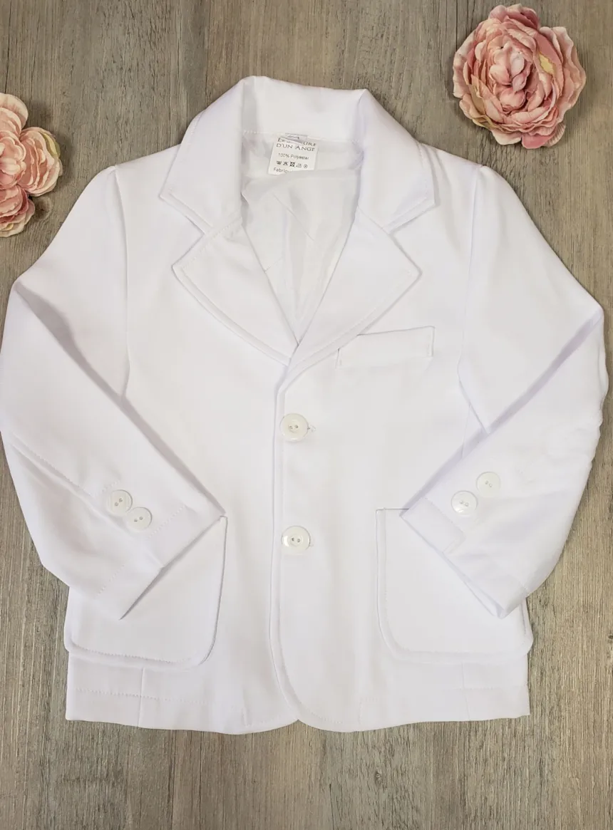 Veste blanche cérémonie bébé ou petit garçon