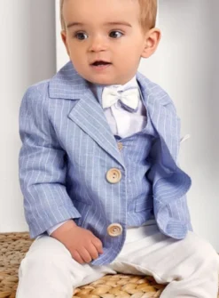 Veste bleu ciel rayé bébé et / ou garçon Milo
