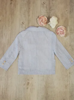 Veste bleu ciel rayé bébé et / ou garçon Milo
